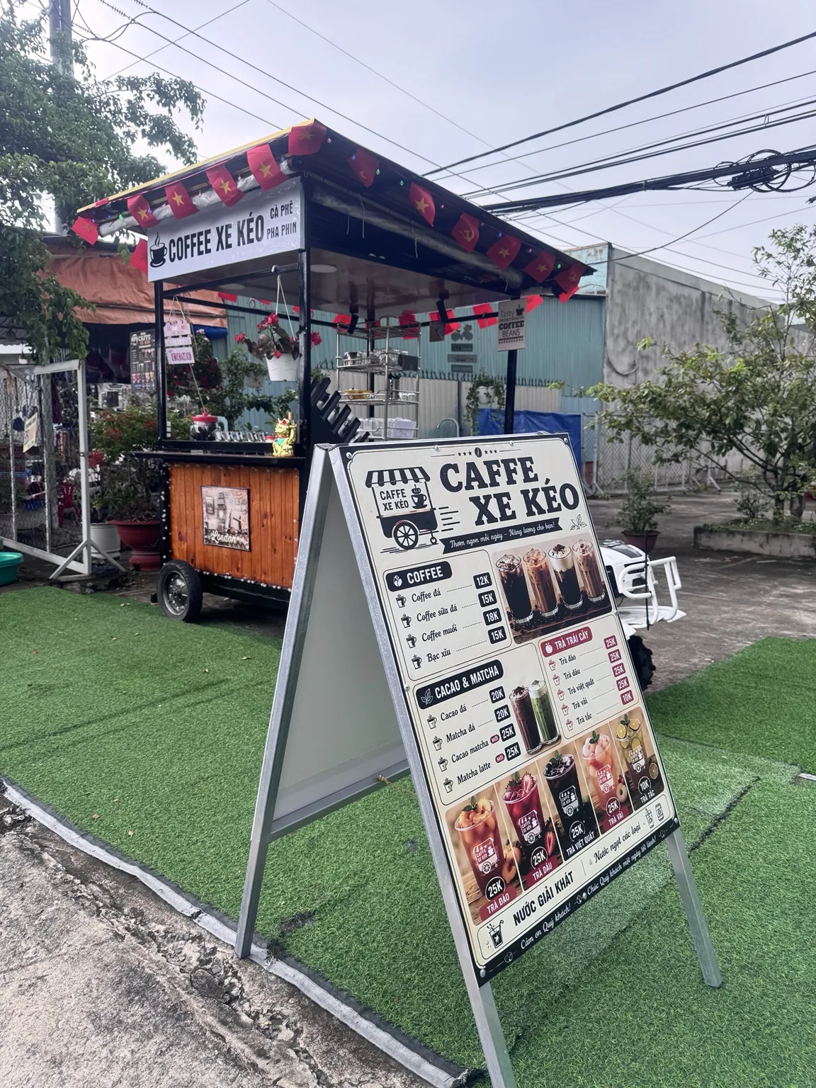 Bảng menu Cafe Xe Kéo